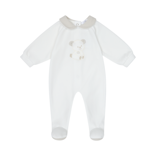 Deolinda Unisex Baby Cream Velour Babygrow 25117