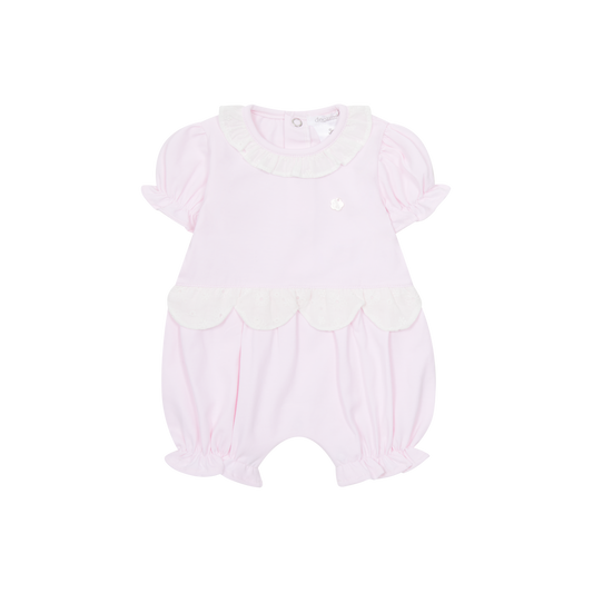 Deolinda Baby Girl Pink Scalloped Short Romper 251502