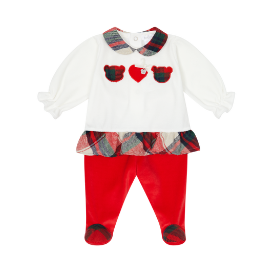 Deolinda Baby Girl Red Velour Two Piece Set 25205