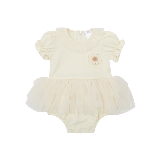 Deolinda Baby Girl Cream Tulle Daisy Romper 25503