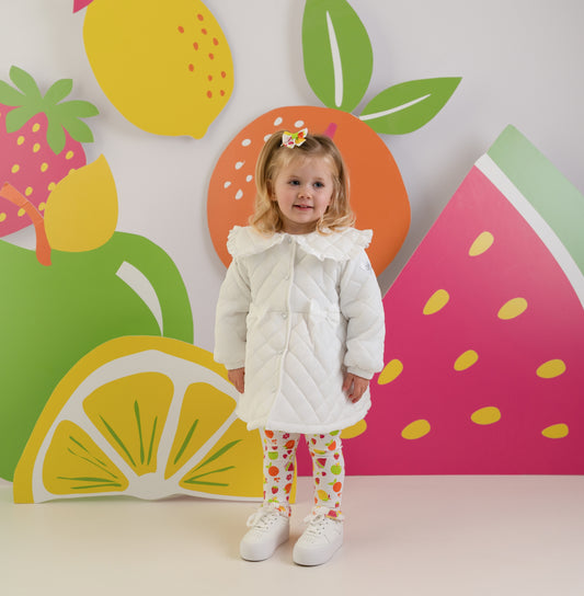 PRE ORDER Little A White Quilted Jacket Penelope