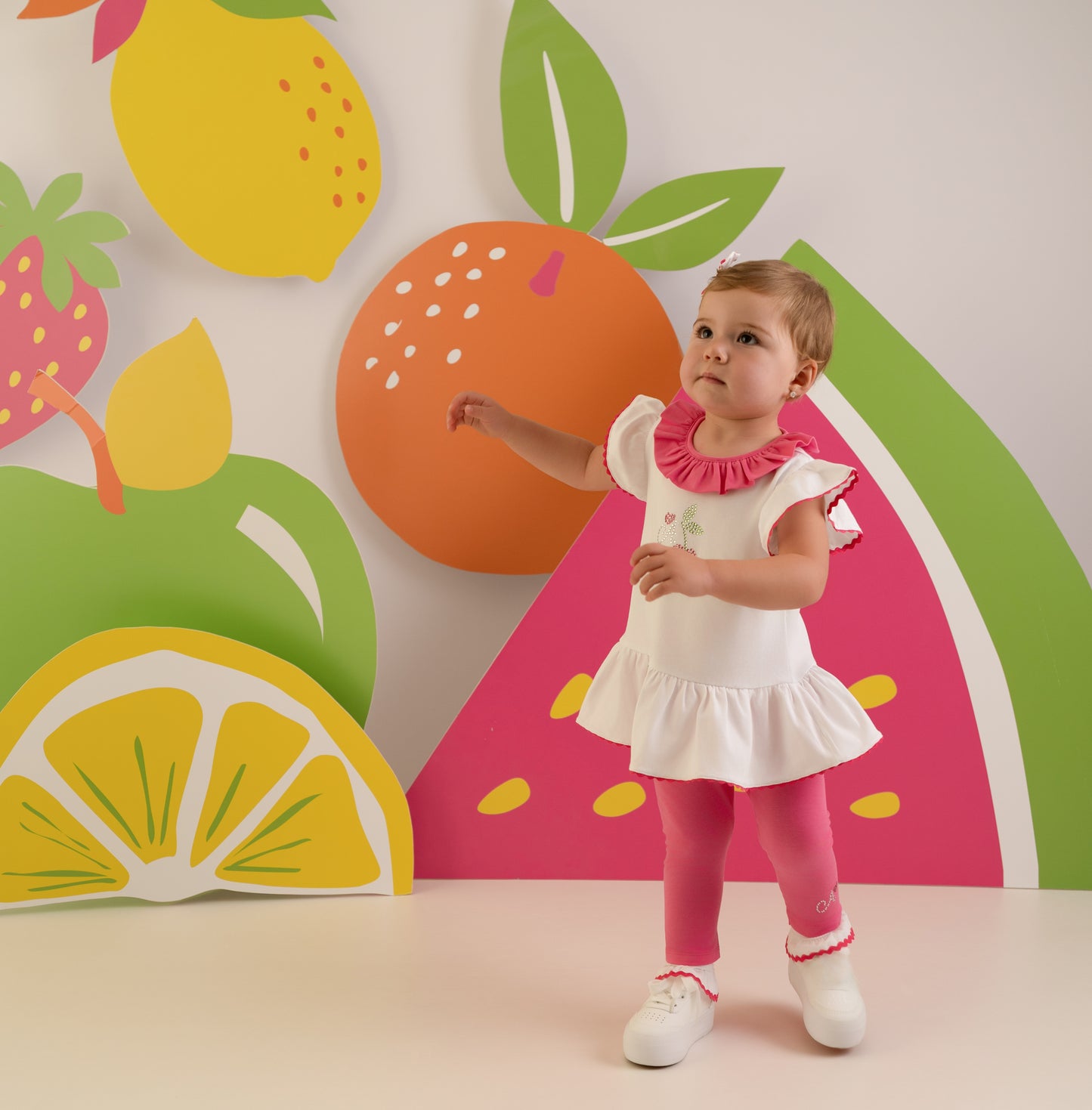 Little A Bright Pink Frill Legging Set Phoebe