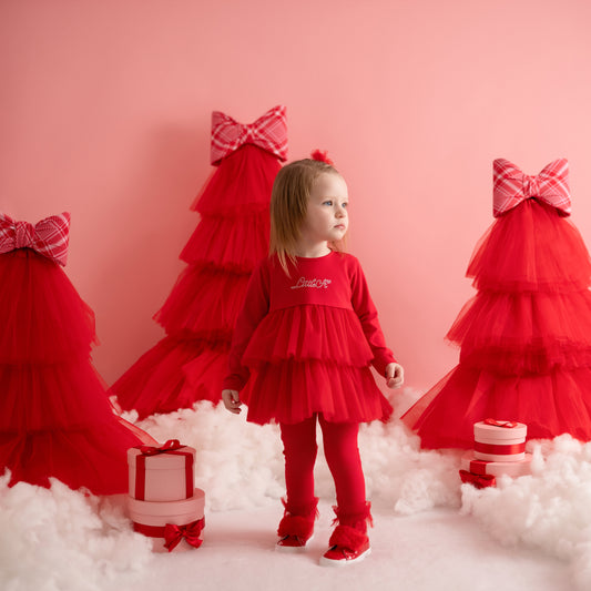 Little A Red Tulle Legging Set Kayla