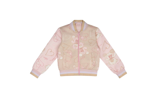 ADee Girls Teddy Printed Bomber Jacket Sassy