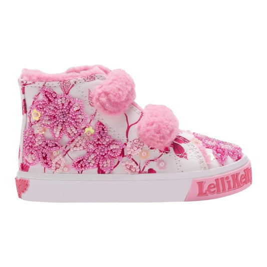 Lelli Kelly Toddler Girls White Flower Fur Hi Tops Brooke