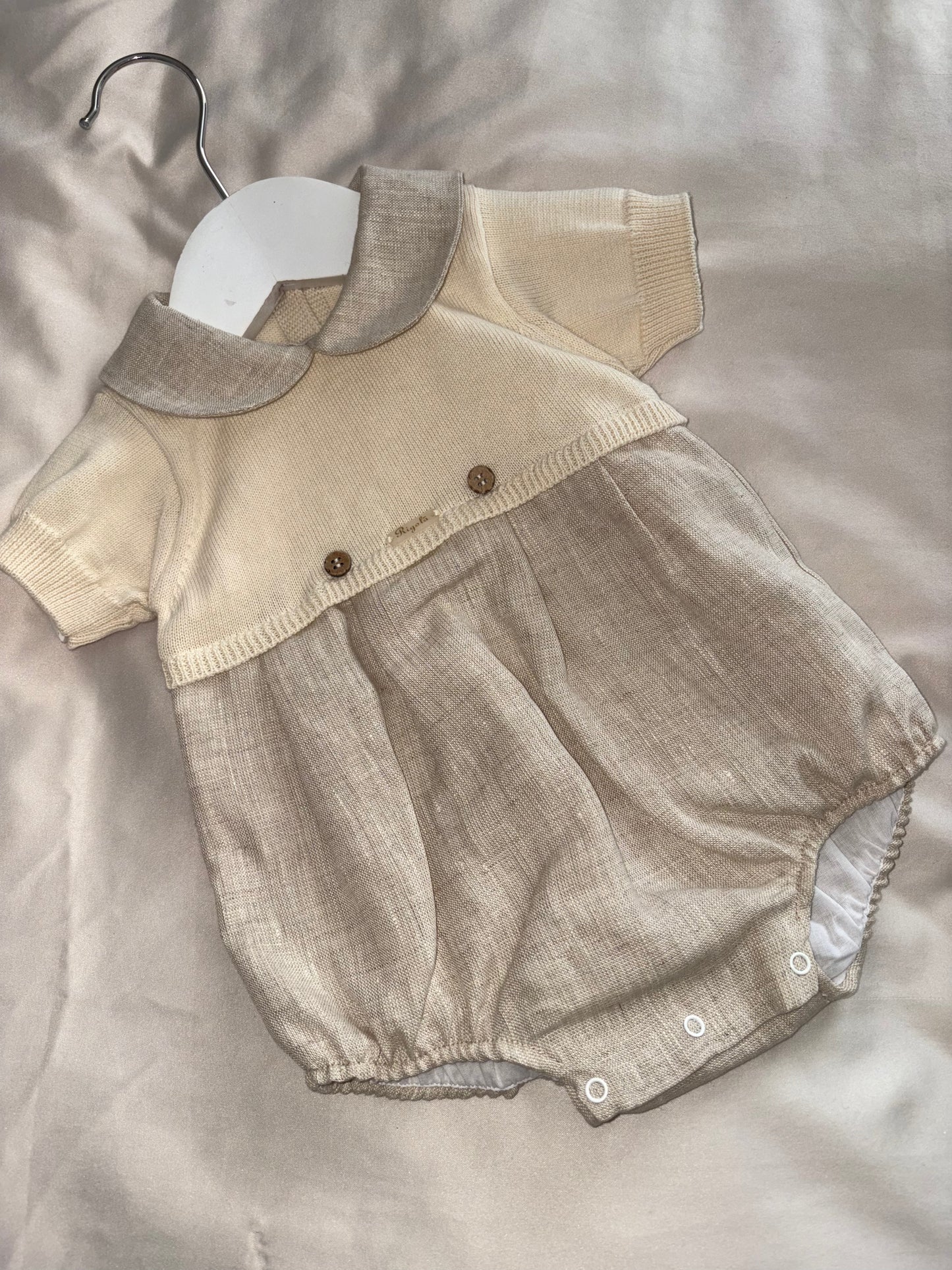 Rigola Beige Summer Knit Romper