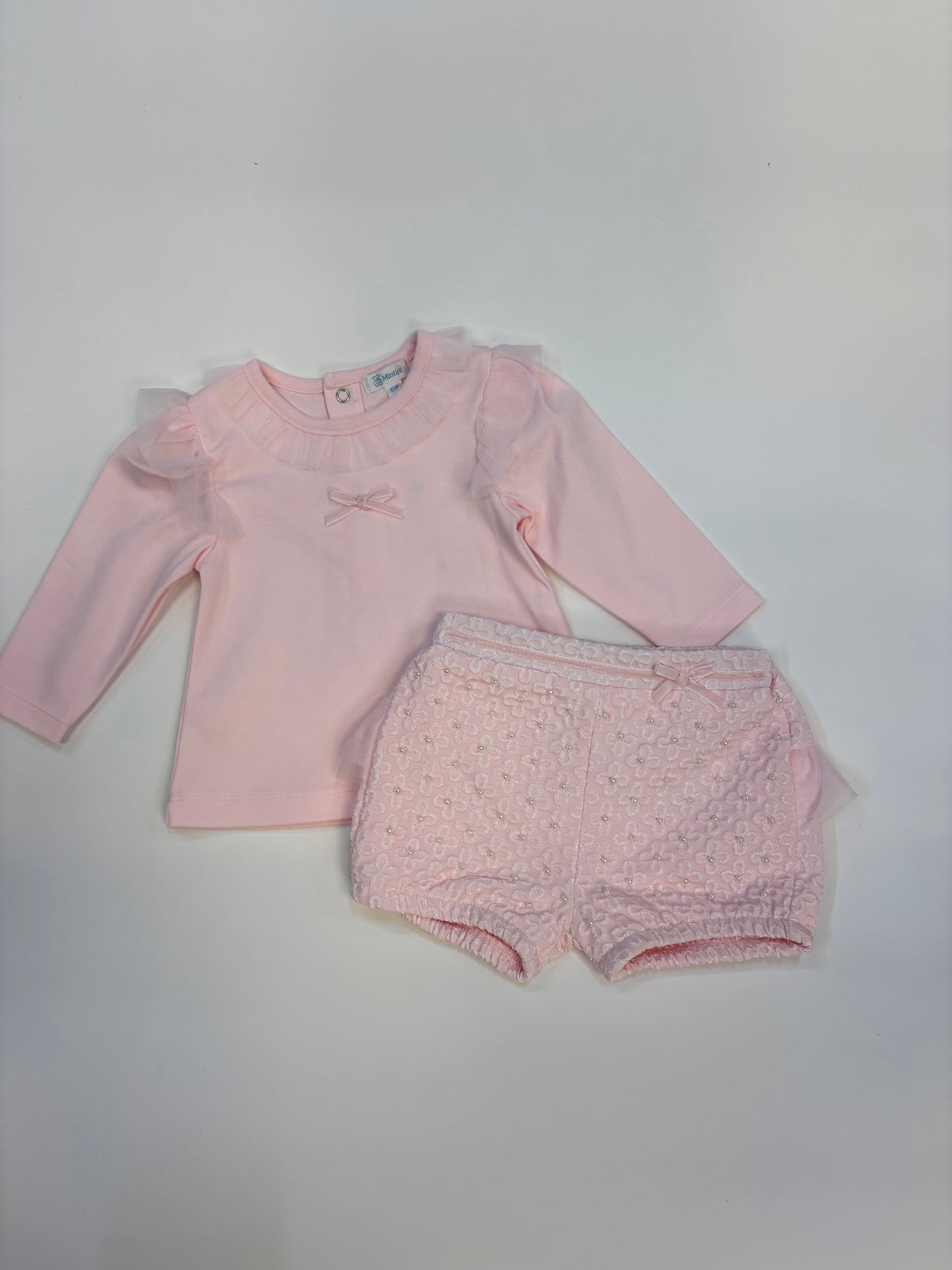 Mintini Baby Pink Top & Bloomer's 6832