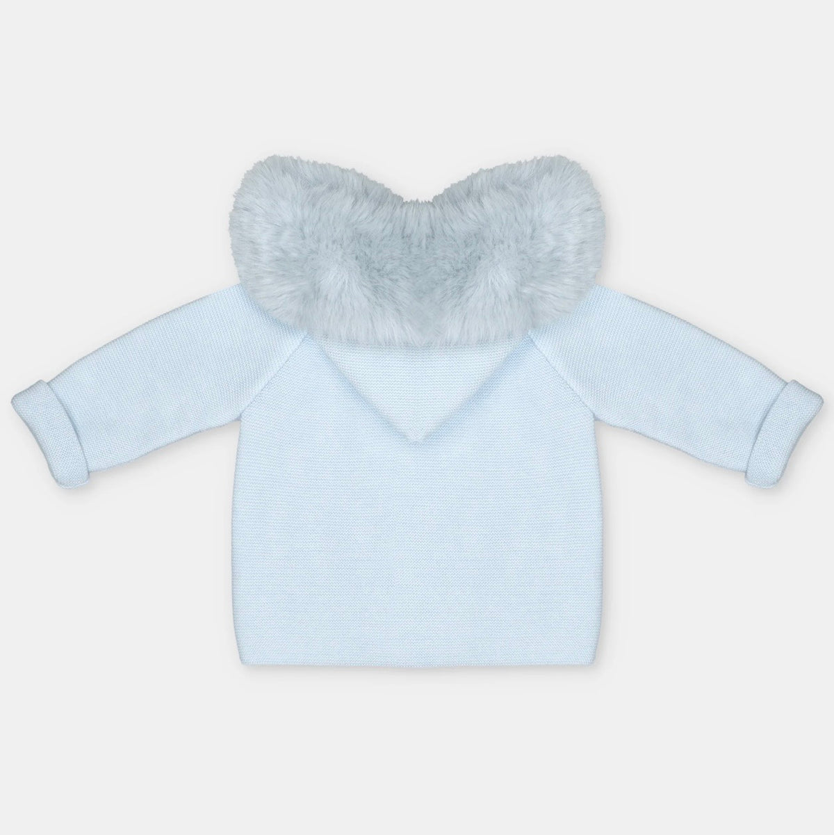 Martin Aranda Baby Blue Knit Fur Hooded Coat 10331