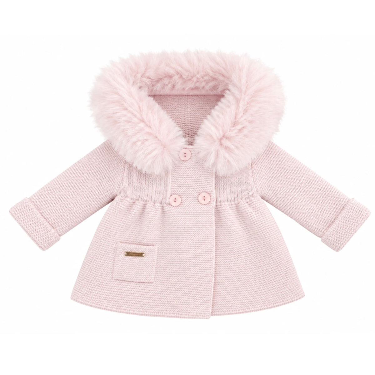 Martin Aranda Baby Girl Knit Fur Hooded Coat 11322