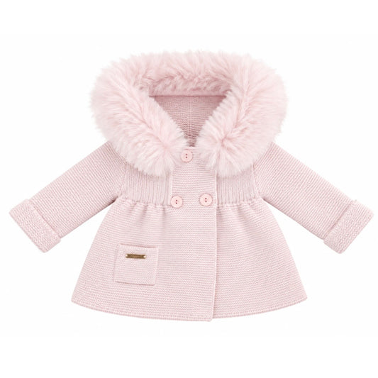 Martin Aranda Baby Girl Knit Fur Hooded Coat 11322