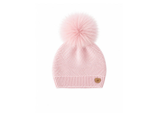Martin Aranda Baby Pink Knit Pom Pom Hat 033