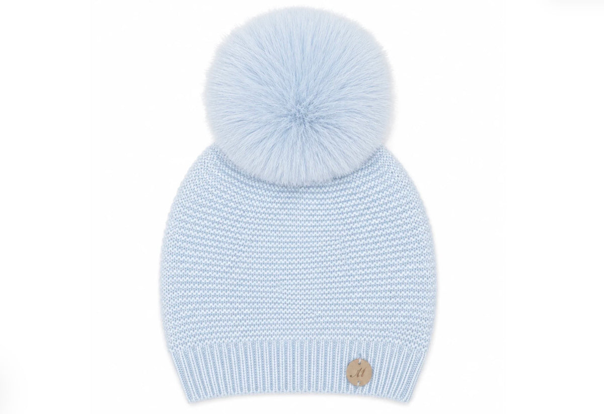 Martin Aranda Baby Blue Knit Pom Pom Hat 033