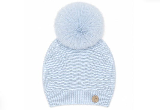 Martin Aranda Baby Blue Knit Pom Pom Hat 033