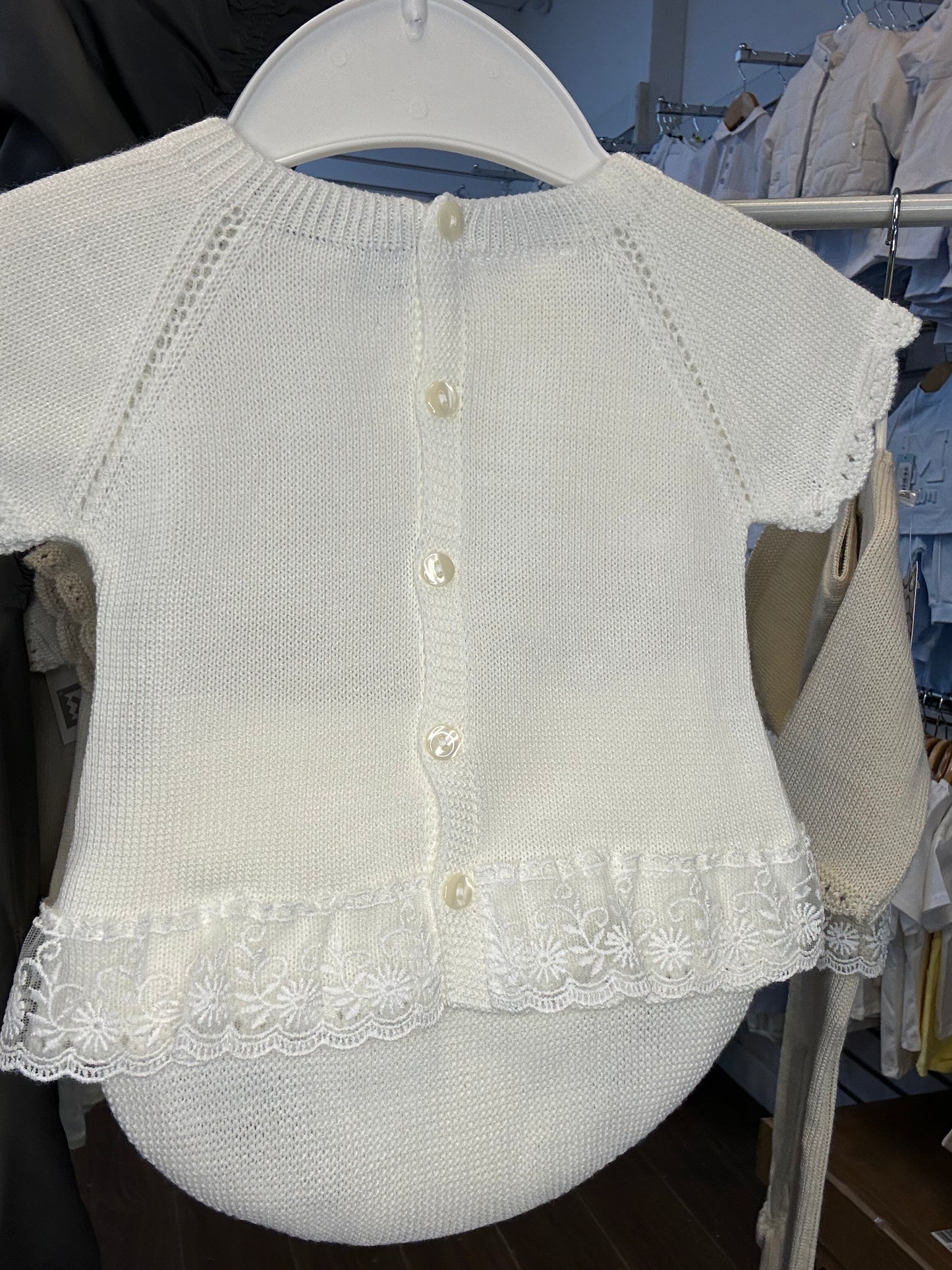 PEX Baby Girl Ivory Knitted Lace Pants Suit Lara