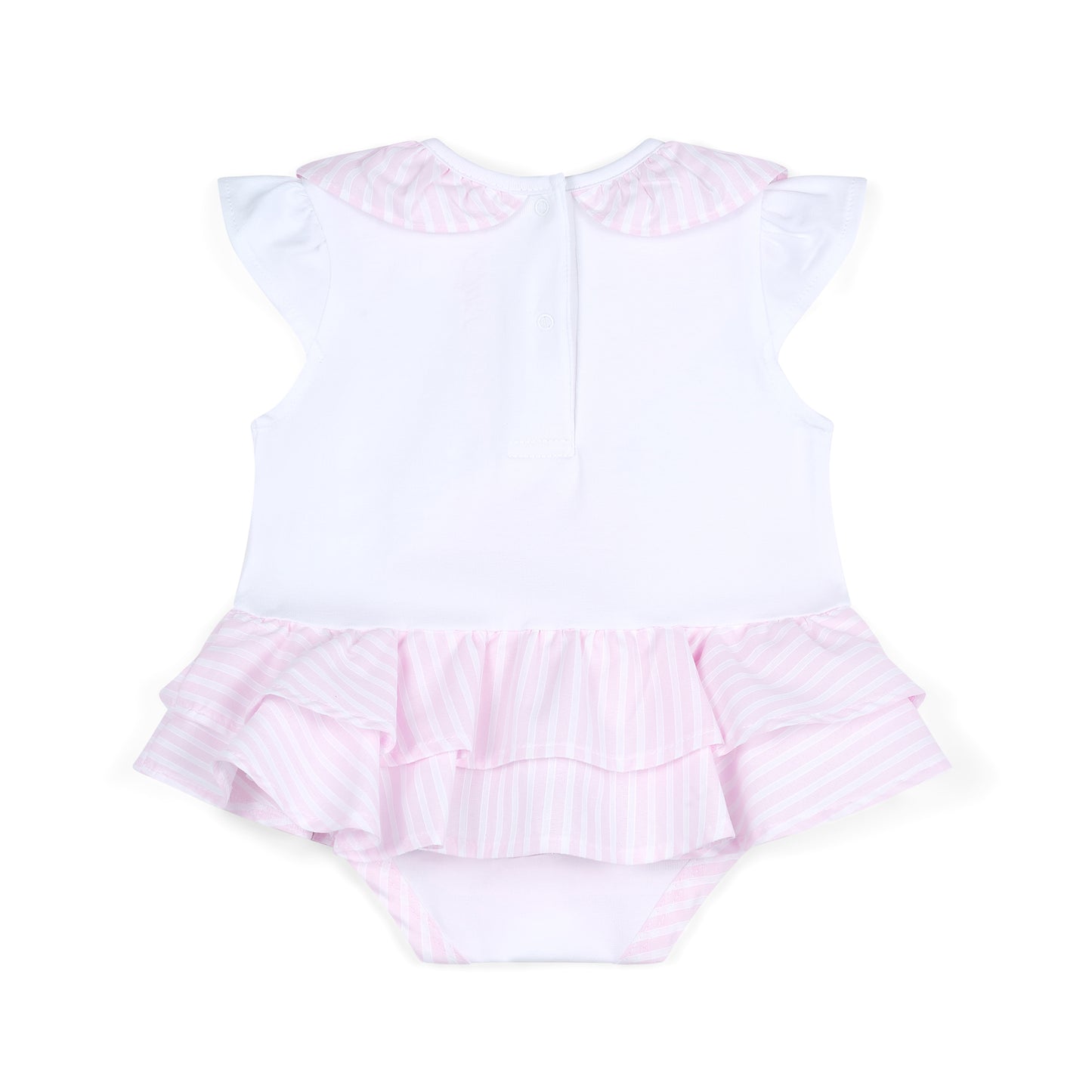 PRE ORDER Little A Baby Girls White Bunny Seersucker Frill Romper Annie