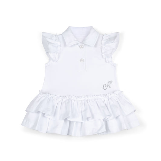 PRE ORDER Little A Baby Girls White Frill Tennis Dress Beau