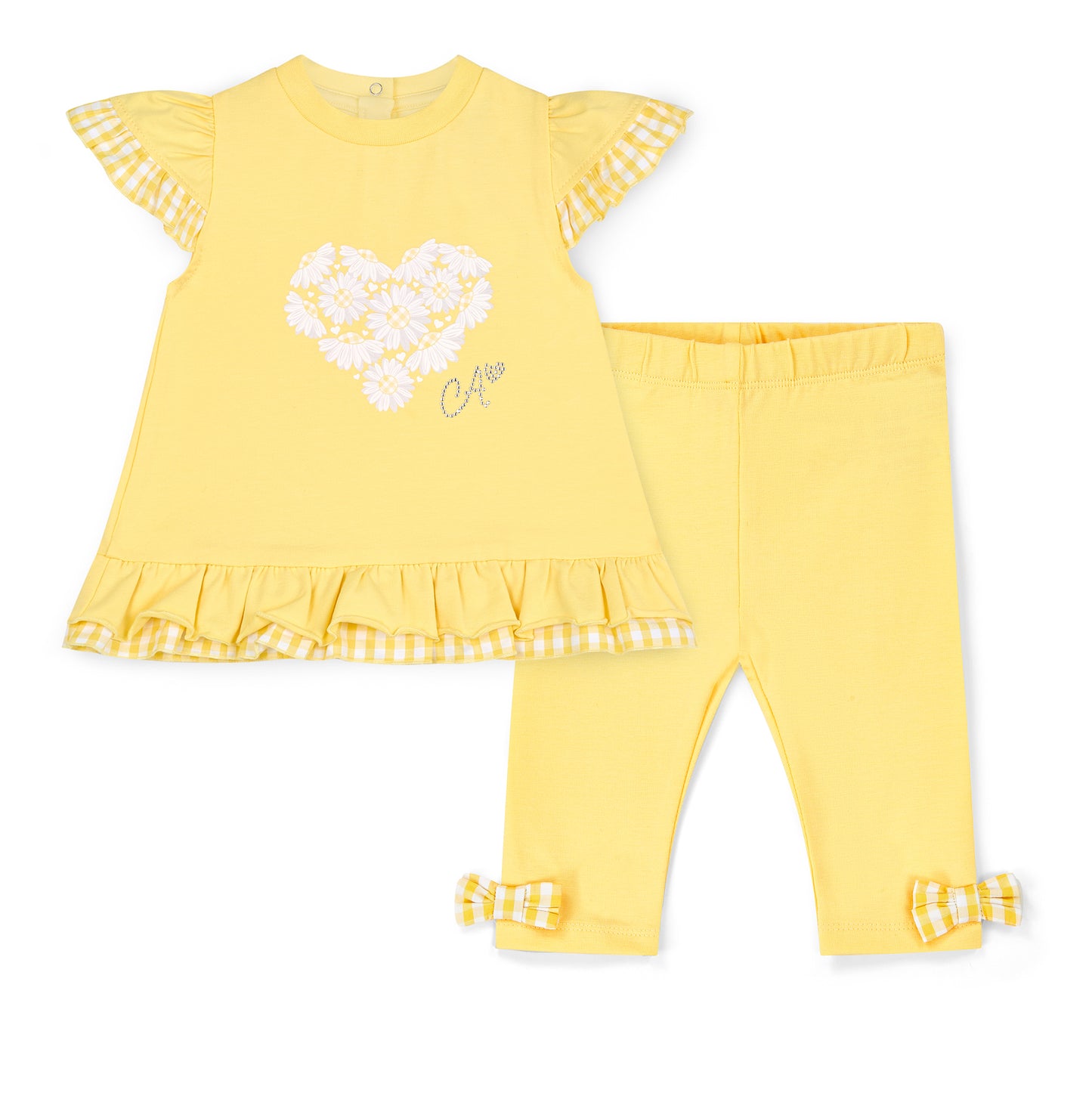 PRE ORDER Little A Baby Girls Lemon Frill Daisy Legging Set Bonnie