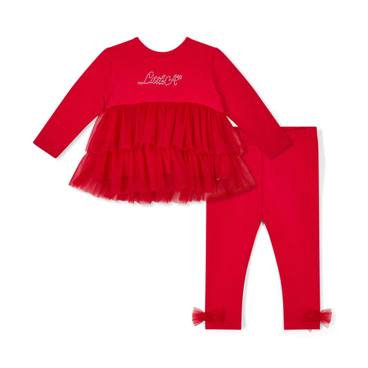 Little A Red Tulle Legging Set Kayla