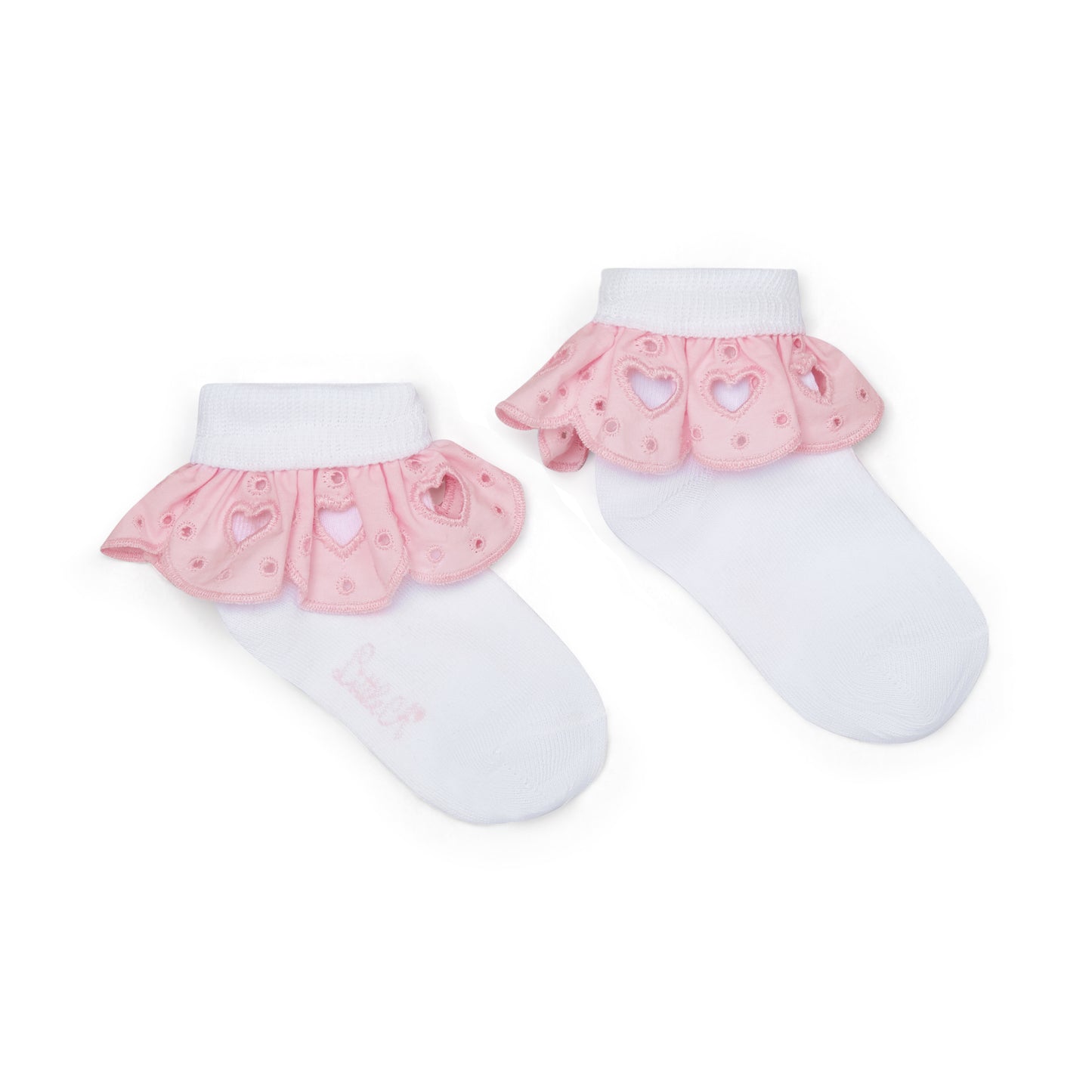 Little A White & Pink Tulle Ankle Socks Ona