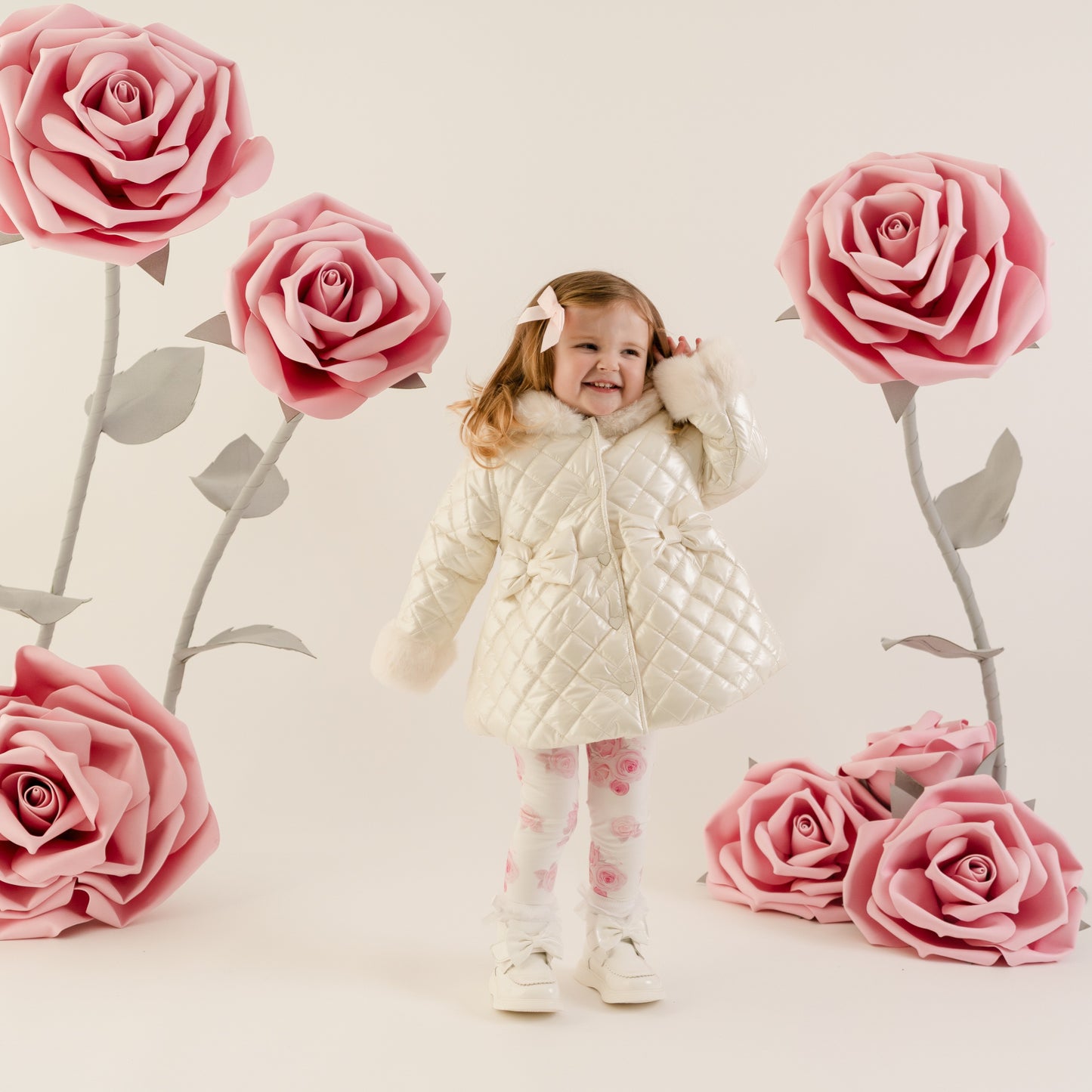 PRE ORDER Little A White Quilted Jacket Dolly