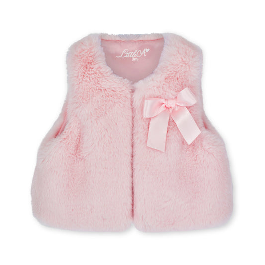 PRE ORDER Little A Pink Fur Gilet Dani