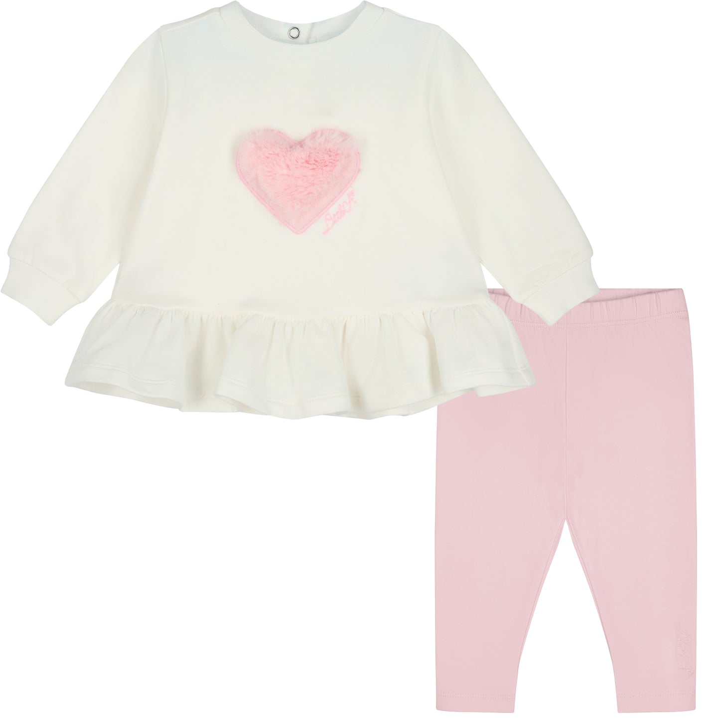 PRE ORDER Little A Baby Girls Pink Fur Heart Legging Set Demi