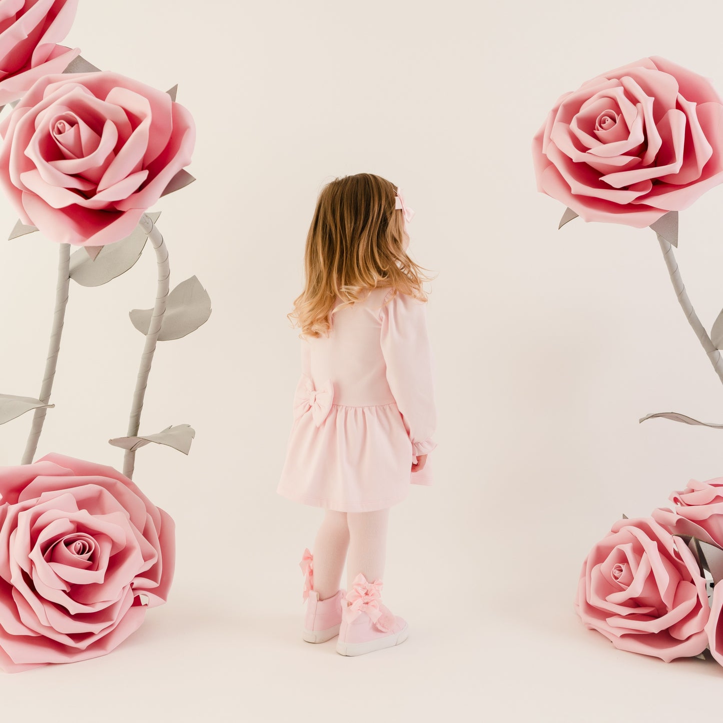 PRE ORDER Little A Baby Girls Pink Fur Initial Dress Dream