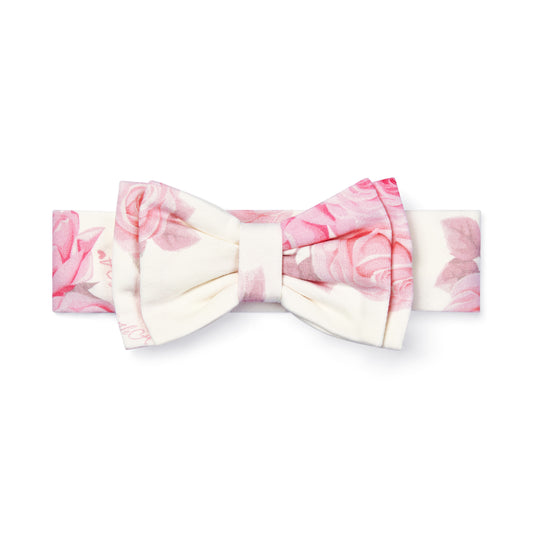 Little A Girls White Rose Print Headband Dana
