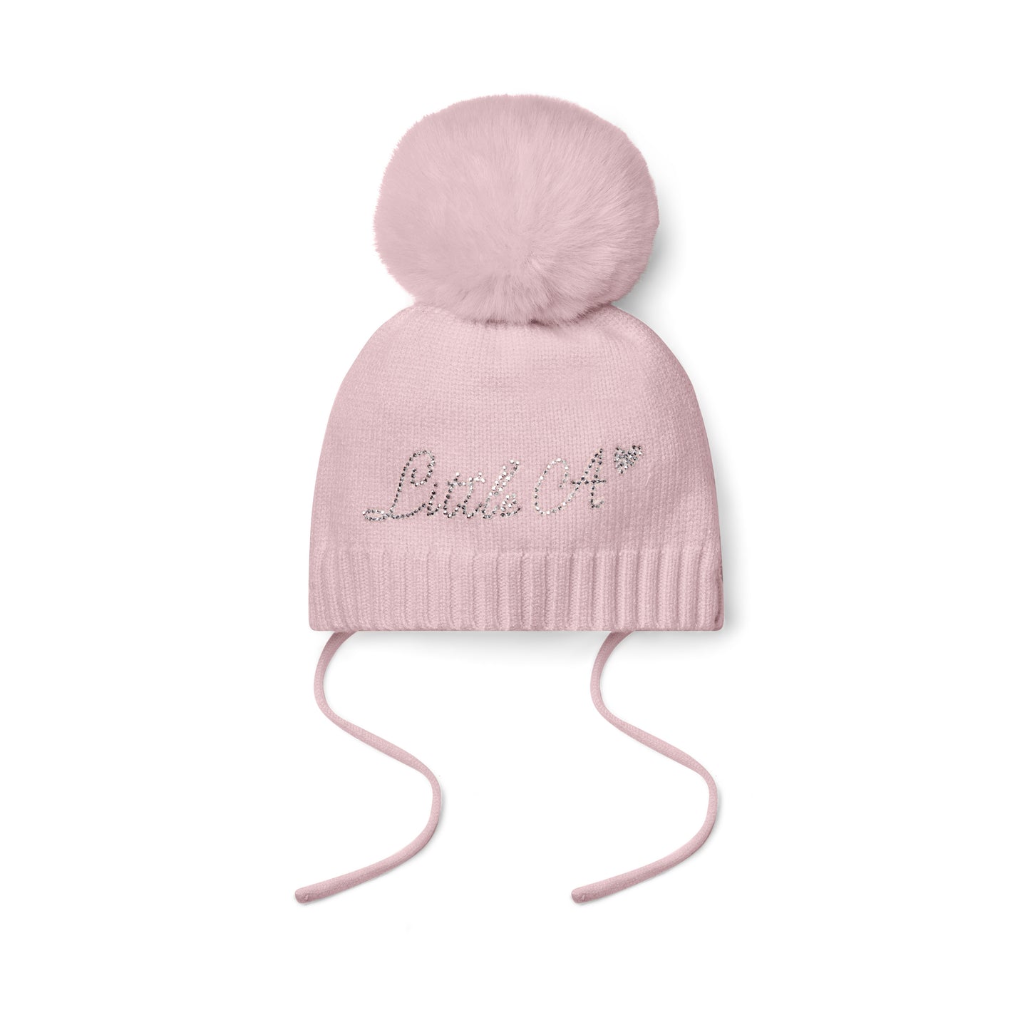 PRE ORDER Little A Girls Pink Knitted Pom Pom Hat Diamond