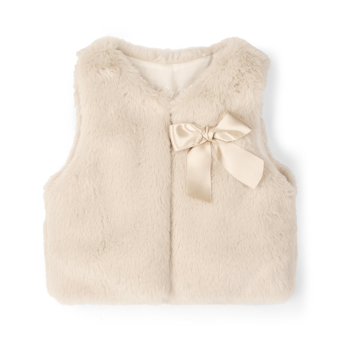 PRE ORDER Little A Baby Girls Beige Fur Gilet Dani