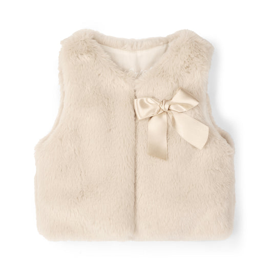 PRE ORDER Little A Baby Girls Beige Fur Gilet Dani