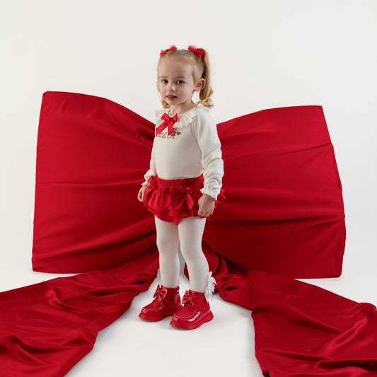 PRE ORDER Little A Baby Girls White Frilly Pant Set Eva
