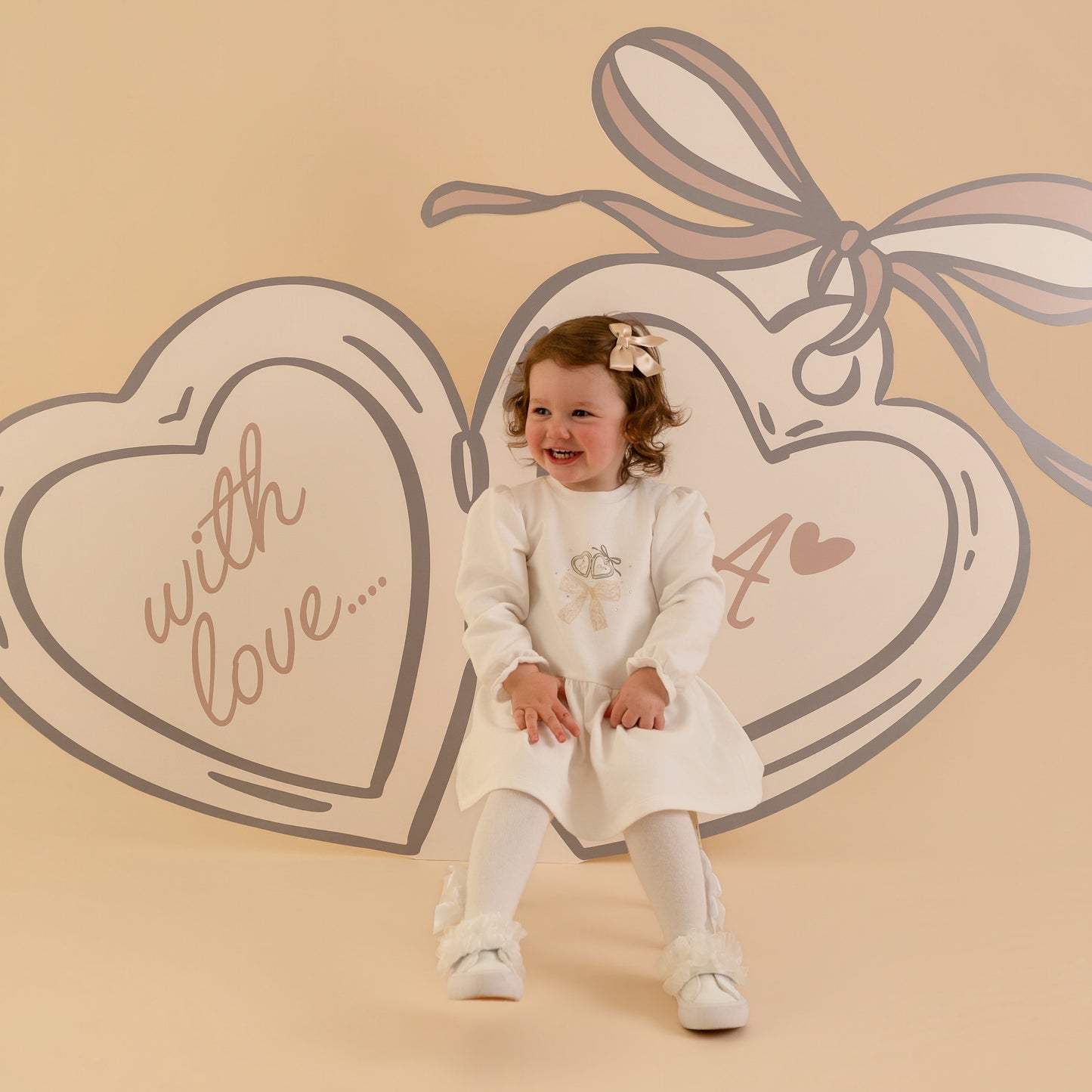 PRE ORDER Little A Baby White Sweater Dress Delilah