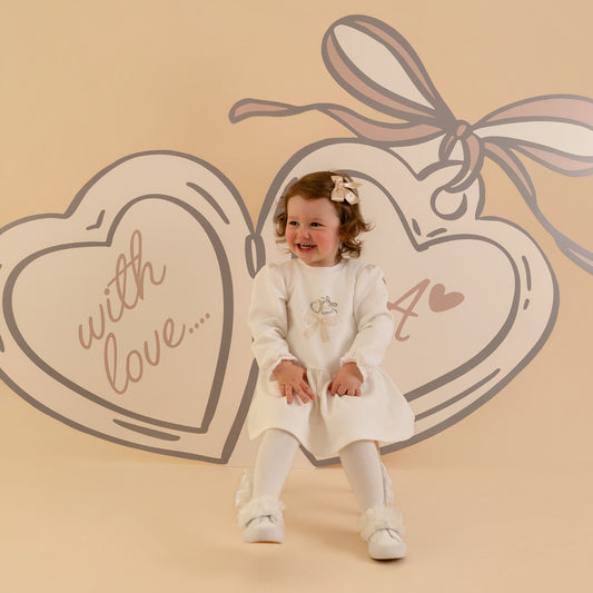 PRE ORDER Little A Baby White Sweater Dress Delilah