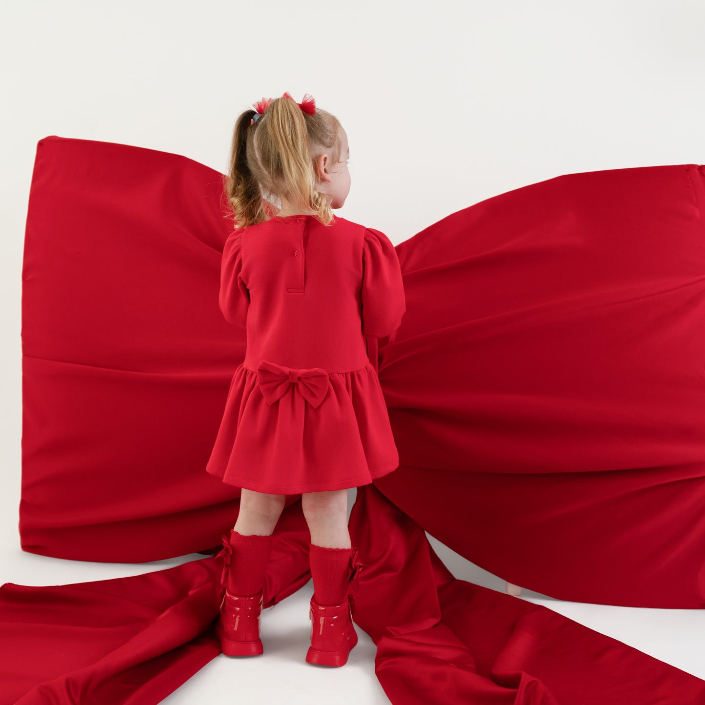 PRE ORDER Little A Baby Girls Red Sweater Dress Esme