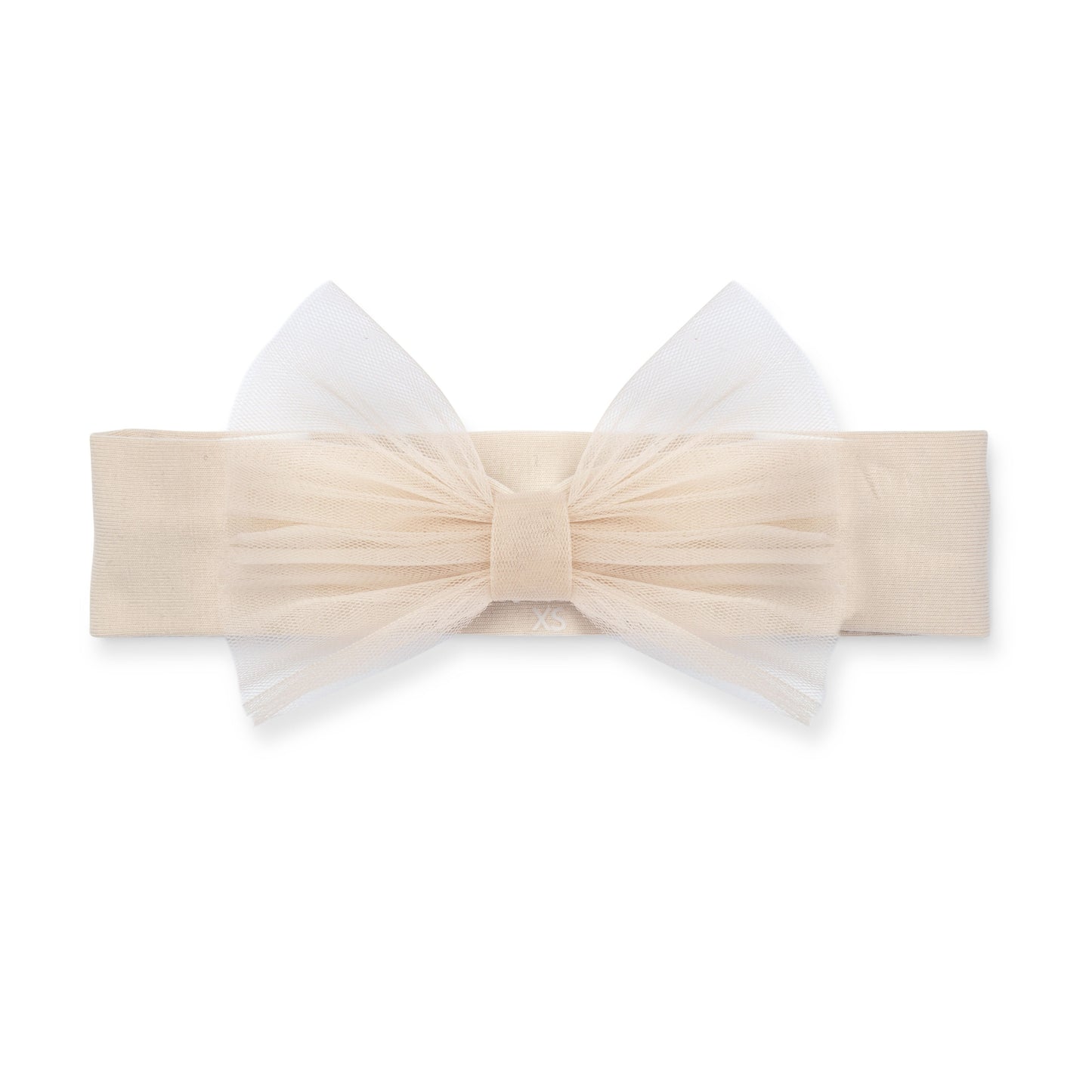 PRE ORDER Little A Girls Beige Tulle Bow Headband Elena