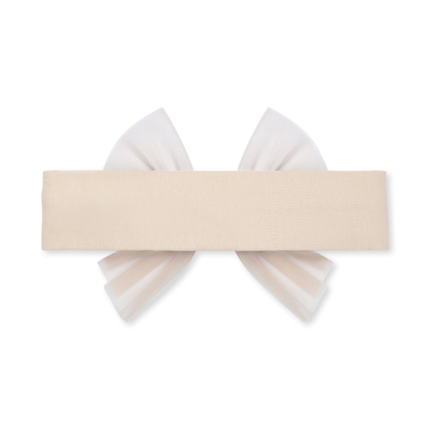 PRE ORDER Little A Girls Beige Tulle Bow Headband Elena