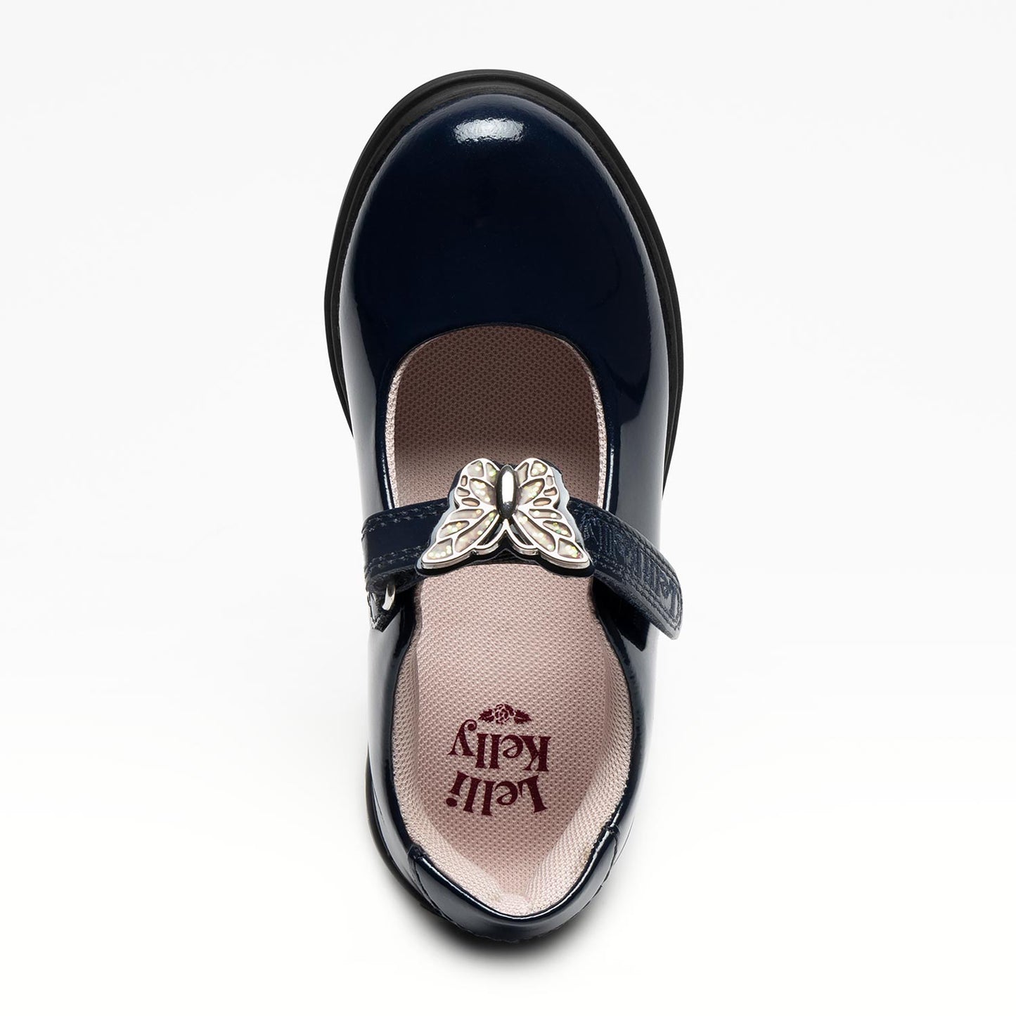 Lelli Kelly Navy Patent Butterfly School Shoe Delilah