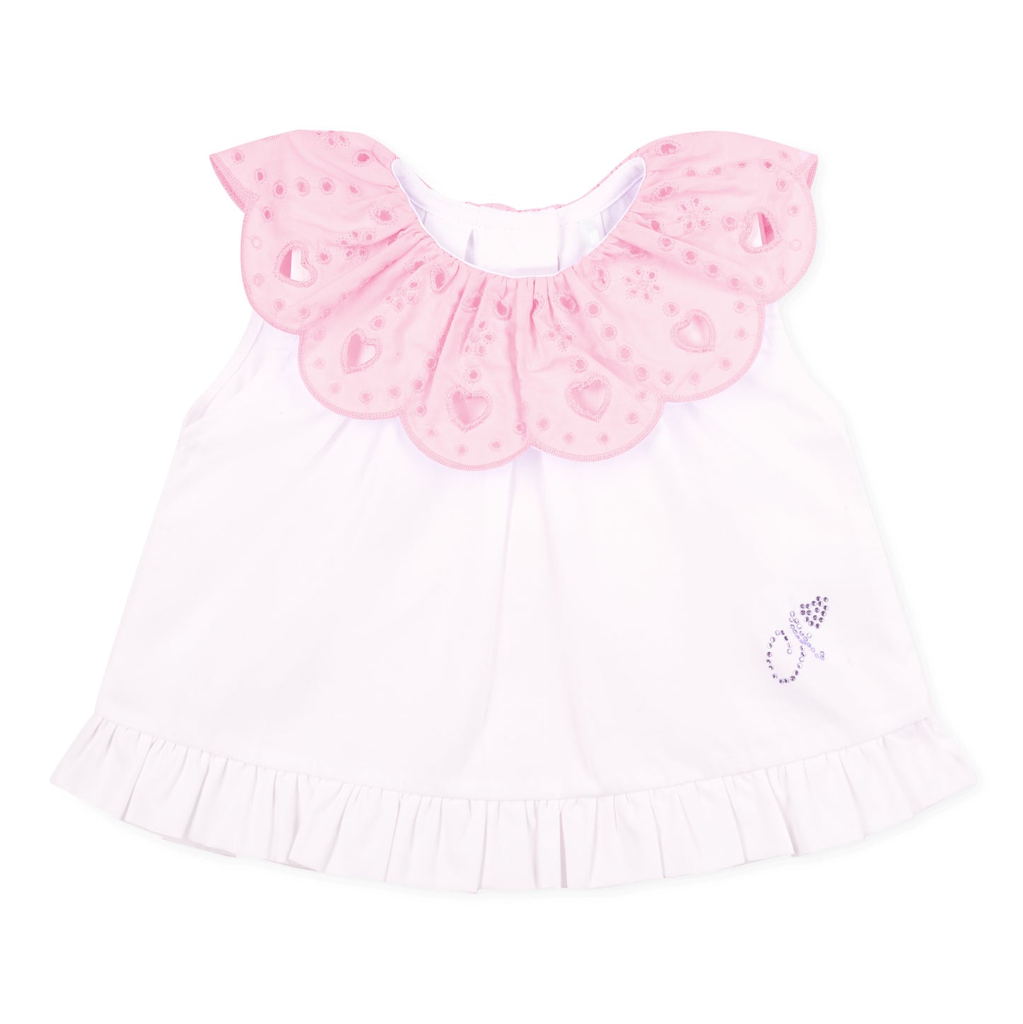 Little A White Broderie Anglaise Jam Pant Set Orla