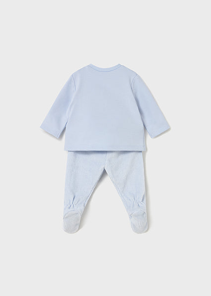 Mayoral Baby Boy Blue Velour Two Piece Set 2566