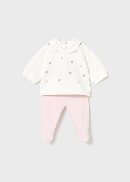 Mayoral Baby Girl Pink Polka Dot Two Piece Set 2555