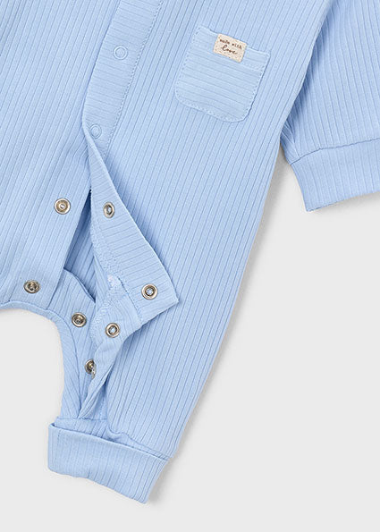 Mayoral Baby Boy Blue Ribbed Onesie 1726