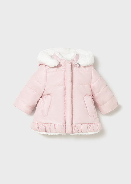 Mayoral Baby Girl Pink & White Fur Reversible Coat 2404