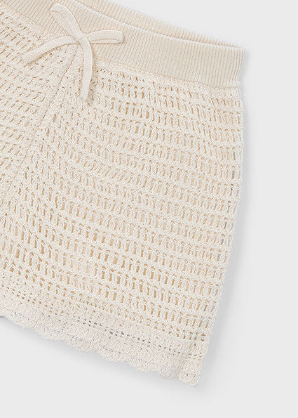 Mayoral Girls Crochet Knit Short Set 3029 3223