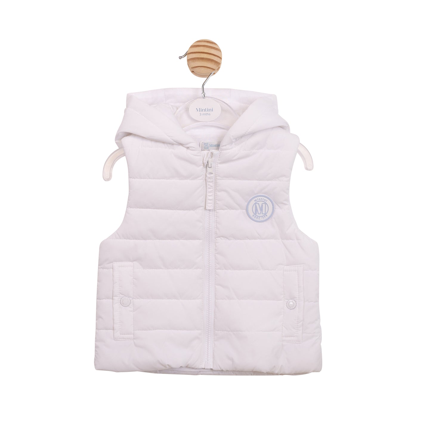 Mintini Baby Boys White Padded Gilet 6854