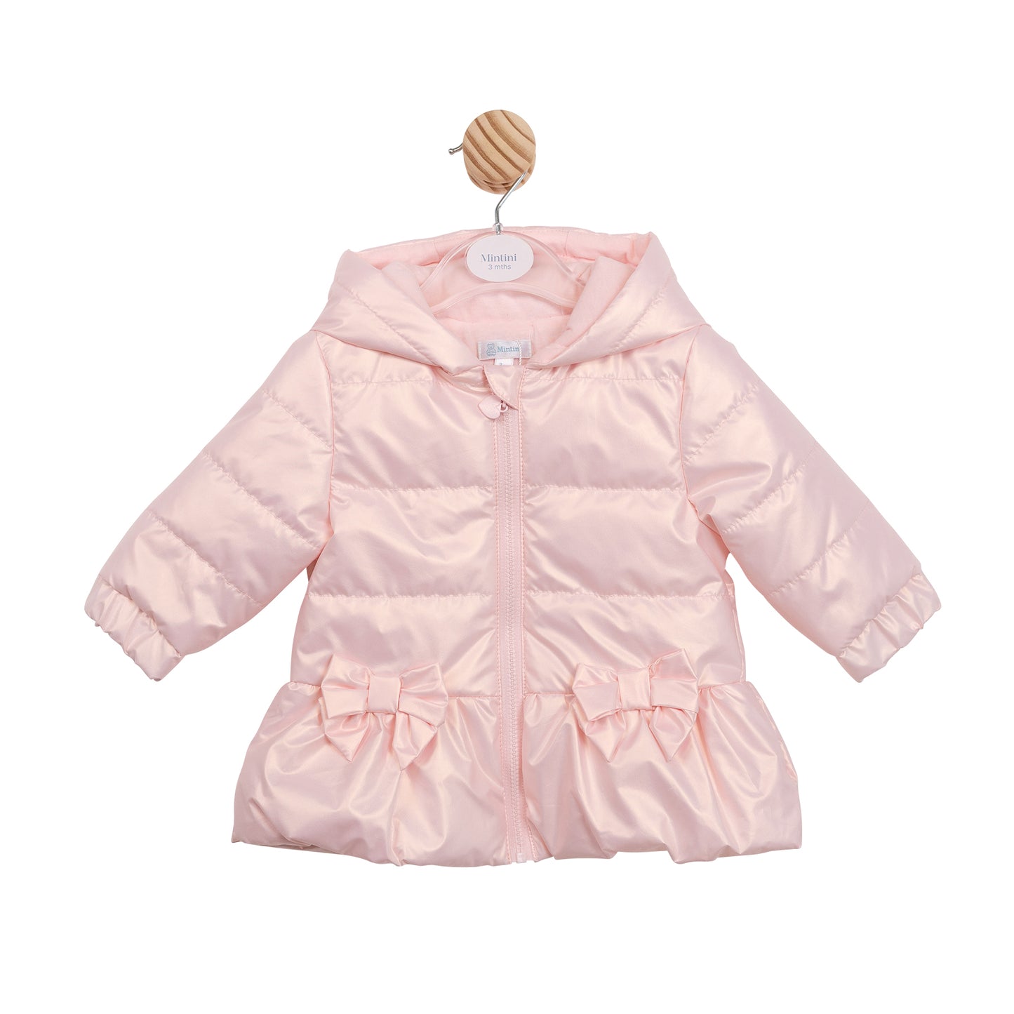 Mintini Baby Girls Pink Metallic Bow Jacket 6862