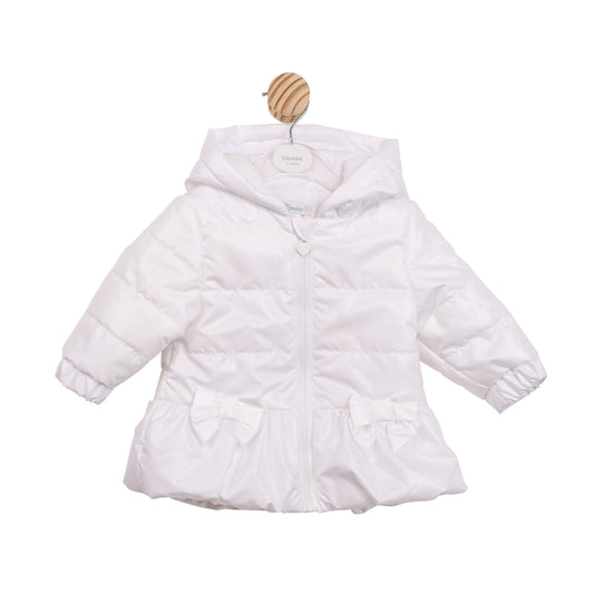 Mintini Baby Girl White Metallic Bow Jacket 6863