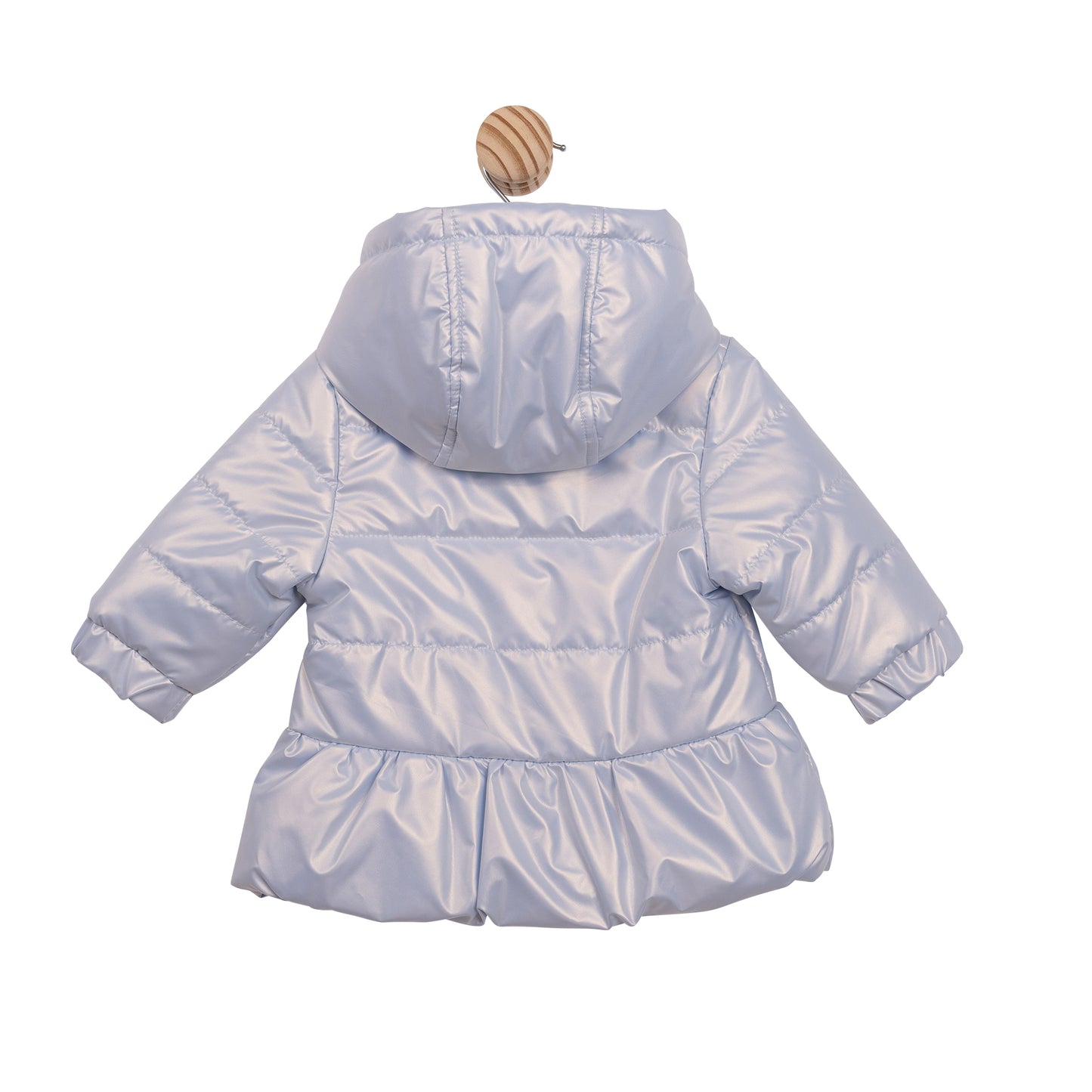 Mintini Baby Girls Blue Bow Metallic Jacket 6864