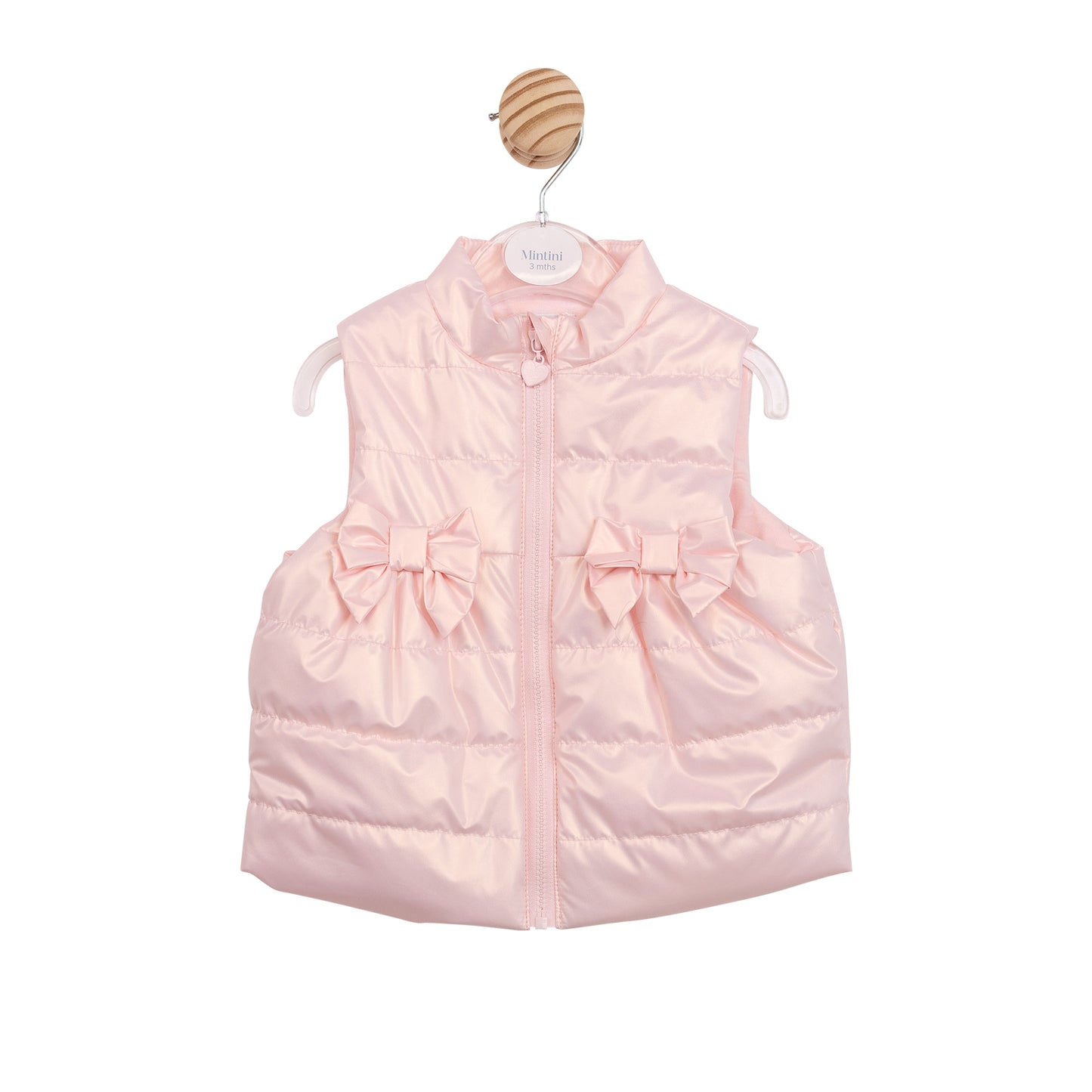 Mintini Baby Girls Pink Metallic Bow Gilet 6866