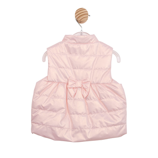Mintini Baby Girls Pink Metallic Bow Gilet 6866